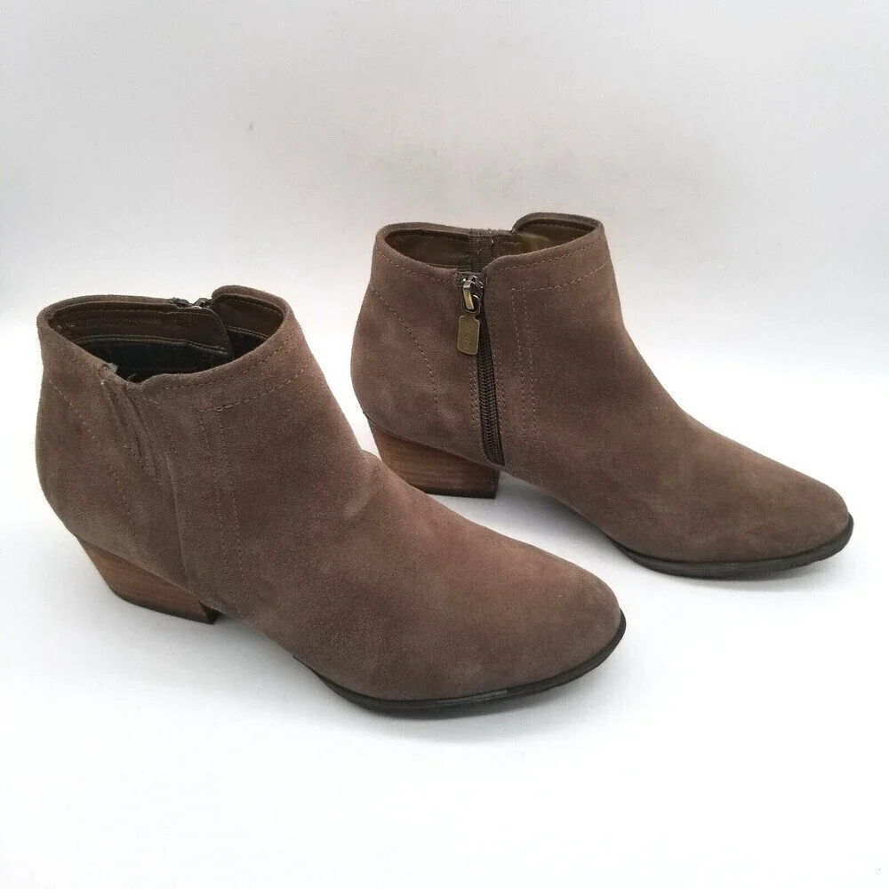 Blondo Womens Valli B4935 02C Brown Suede Waterproof Ankle Bootie Size 7 M